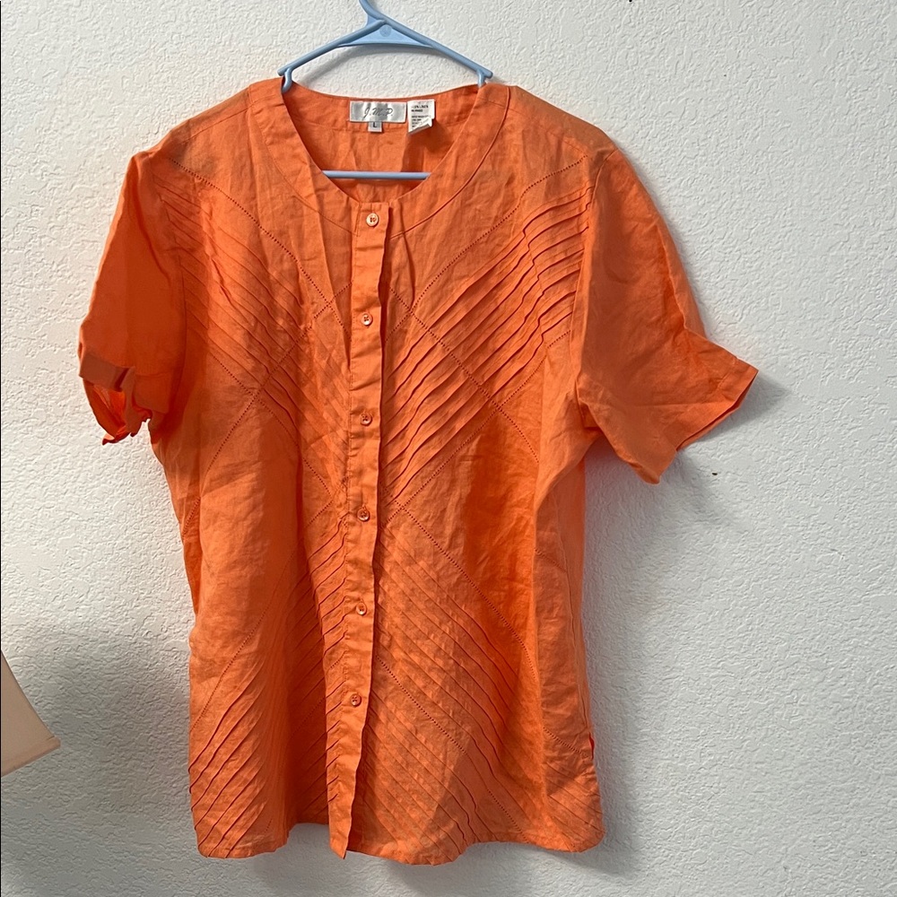 JMP Linen Women Blouse L NWOT Vintage